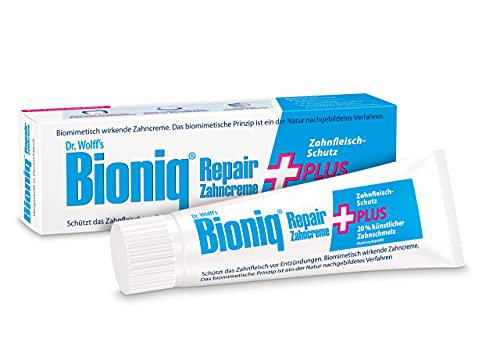 Bioniq Repair Zahncreme Plus - reparierende Zahnpasta mit künstlichem Zahnschmelz – schützt vor Zahnfleisch-Entzündungen, Zahnstein und Zahnbelag - 4 x 75 ml