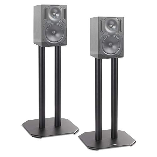 Duronic SPS1022 – 40 Twin Lautsprecherständer 40 cm Schwarze Metall Basis / 40 cm Höhe/geeignet für Lautsprecher – Hi-Fi und Heimkinoanlagen