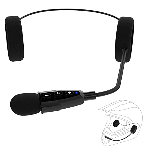 QSPORTPEAK Motorrad Helm Bluetooth 5.1 Headset, E1+ mit CVC-Geräuschunterdrückung Funktion und 3D-Soundeffekten, Motorradhelm Kopfhörerlaut Sprecher zum Verbinden von 2 Mobiltelefonen