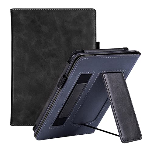 FDPEISHI Kindle Paperwhite 2021 Hülle - Für 6,8" Kindle Paperwhite Hülle 2021 Release 11. Generation - Smart Cover Mit Auto Wake/Sleep, Handschlaufe Und Faltbarem Ständer,Schwarz