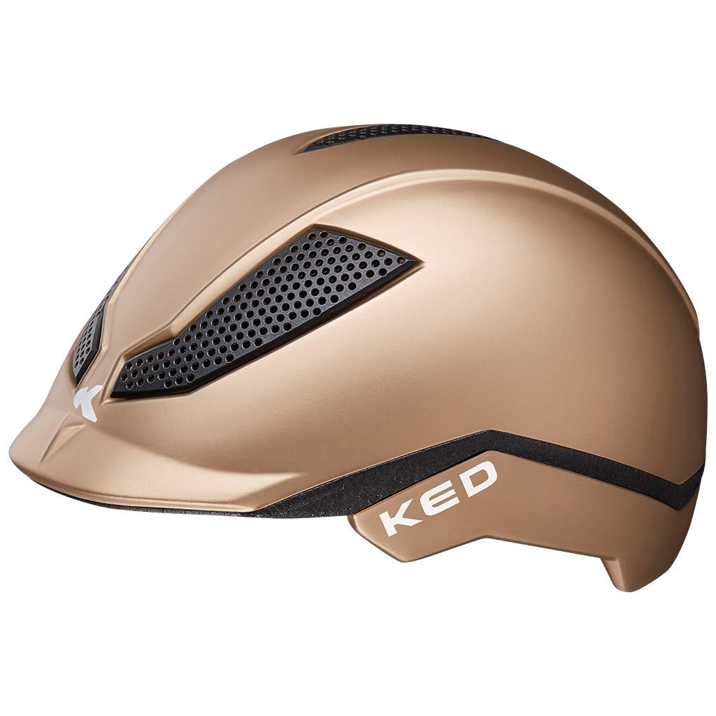 KED Pina M Gold matt - 51-56 cm - inkl. RennMaxe Sicherheitsband - Fahrradhelm Reithelm Skaterhelm MTB BMX Kinder Jugendliche