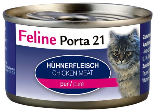 Feline Porta Katzenfutter Feline Porta 21 Huhn pur 90 g, 12er Pack (12 x 90 g)