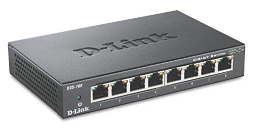 D-Link DGS-108 Network Switch Unmanaged L2 Gigabit Ethernet (10/100/1000) Black