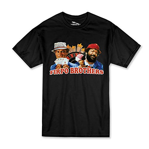 Terence Hill Bud Spencer T-Shirt Herren - Zwei sind Nicht zu bremsen - Firpo Brothers (schwarz) (3XL)