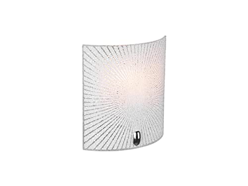 Flache LED Wandleuchte mit Glas Lampenschirm weiß, 20 x 22cm, Switch Dimmer