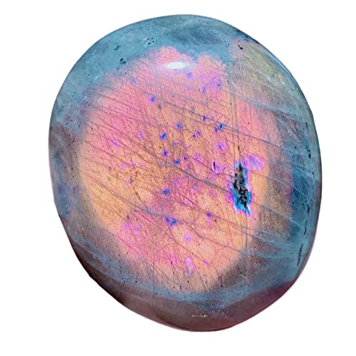 WARTHY Lila heller Labradorit-Palmenstein, natürliche Kristalle, Wicca-Wichcraft-Mineralien, Ornamente, Heimdekoration (Color : 64g)