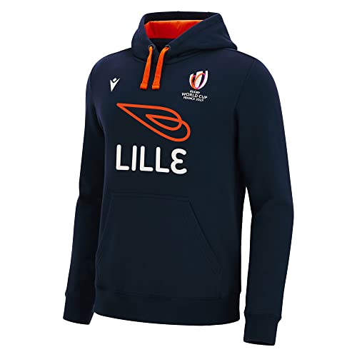 Macron Lille Rugby World Cup 2023 Kapuzenpullover, für Erwachsene, offizielles Lizenzprodukt, blau, 5XL