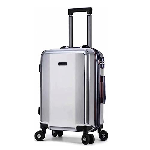 POCHY praktisch Koffer Koffer mit Rädern, Aluminiumrahmen, Doppelschnalle, Passwort, Gepäck, externer USB-Lade-Smart-Koffer leicht zu bewegen