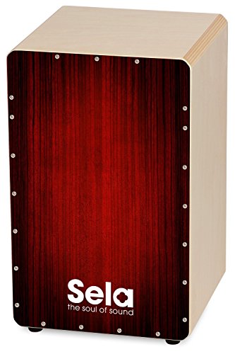 Sela SE 050 Varios Red Snare Cajon mit Sela Snare System, geeignet für Anfänger und Fortgeschrittene, Made in Germany