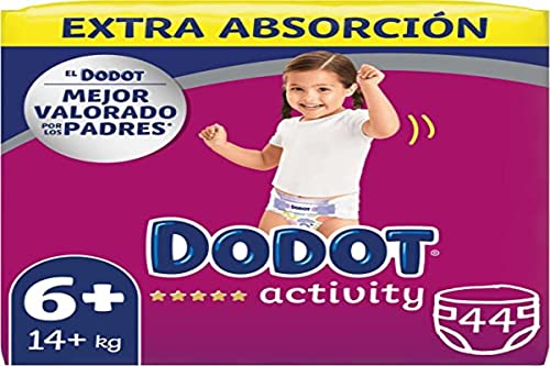 Dodot Activity Windeln, Größe 6+, 44 Windeln, 14 kg +, maximale Absorption und Komfort von Dodot