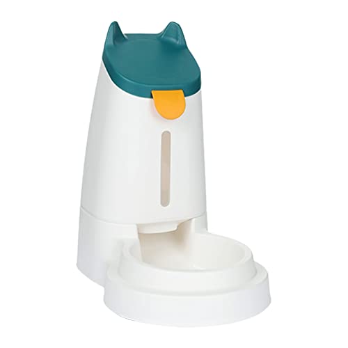 Saterkali Automatischer Futterspender für Katzen und Wasserspender, große Kapazität, trockene Nasstrennung, abnehmbar, automatisch, Hundefutterstation, Blau-B