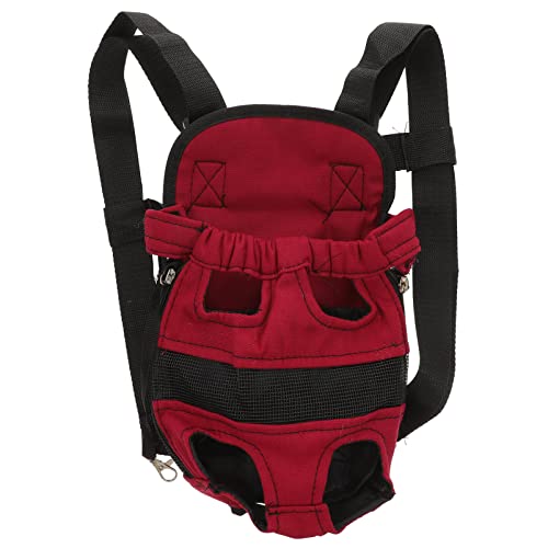POPETPOP Tragbarer Haustier-Rucksack für Haustiere, atmungsaktiv, für Reisen, mit Schultergurt, Rot, M, rot (2)