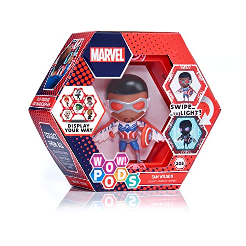 WOW! PODS Avengers Collection-Sam Wilson Superhero Toys Leuchtende Wackelfigur | Offizielles Marvel-Sammelspielzeug & Geschenke, Mehrfarbig