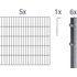 Metallzaun Grund-Set Doppelstabmatte Anthrazit z. Einbetonieren 80 cm x 10 m