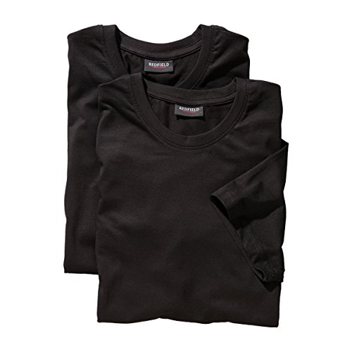 Redfield T-Shirt Doppelpack Rundhals schwarz 4XL