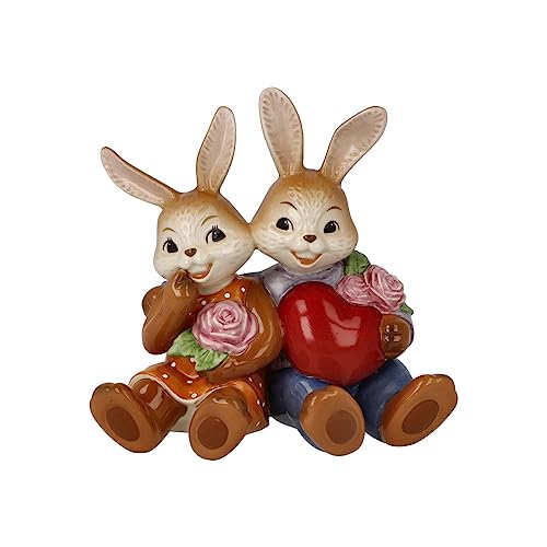 Goebel Hasenpaar Figur Mein Valentinsschatz!, aus Steingut hergestellt, Maße: 12 x 8 x 12 cm, 66-845-84-1