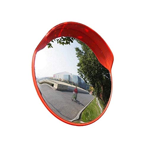 Toter-Winkel-Spiegel, Verkehrsspiegel am Straßenrand, rotes Kunststoff-Weitwinkelobjektiv, langlebig, tragbar, konvexer Spiegel, Straßen-Auto-Drehspiegel, 45–120 cm/75 cm
