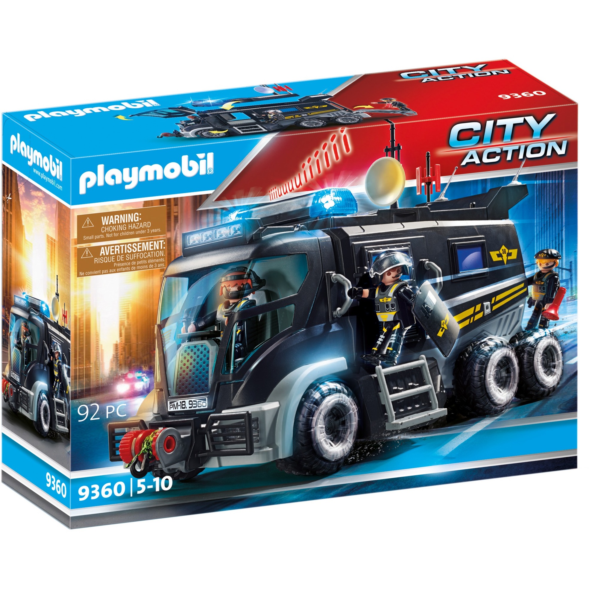 Playmobil Konstruktions-Spielset "SEK-Truck mit Licht und Sound (9360) City Action"