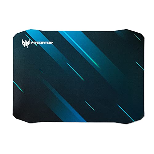 Predator Gaming Mauspad M (Reibungsarme Faseroberfläche, selbstleuchtendes Predator Logo, Unterseite aus Naturkautschuk, leicht zu reinigen) schwarz/blau