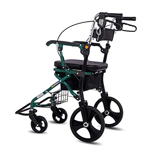 Rollator s Walking Frame Standard Rollator Folding Rollator Rolling with Seat & Bag -Mobility Aid for Adult Senior Elderly & Handicap -Aluminum Transport Chair Outdoor