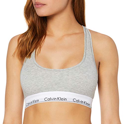 Calvin Klein Damen Bustier Dreieck BH Modern Cotton - Bralette, Grau (Grey Heather 020), S