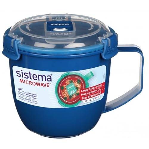 Sistema 4 Stück Mikrowelle Große Suppe-Becher, 900ml, BPA Free - Gemischte Farben