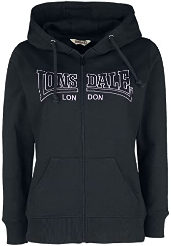 Lonsdale Women's GOLSPIE Hooded Sweatshirt, Black/Lilac, S