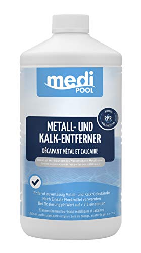 Metall- und Kalk Entferner 1,0 l von mediPOOL - Entfernt zuverlässig Eisen aus dem Wasser vom Pool bei Verwendung von Brunnenwasser