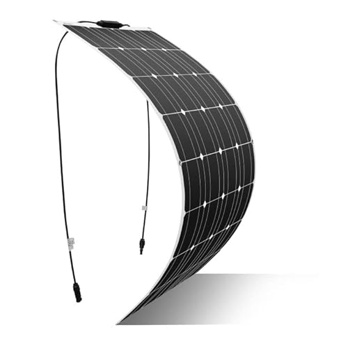 Solarpanel 12V Flexibel 100W Laderegler Monokristallin Solar 12V Ultraleicht, Schlank, Wasserdicht für Wohnmobil, Dach, Wohnmobil, Wohnwagen, Boot, (100W)