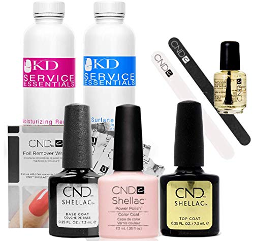 CND SHELLAC Starter Kit - Top, Base, Essenstial + Color - Clearly Pink, 500 ml
