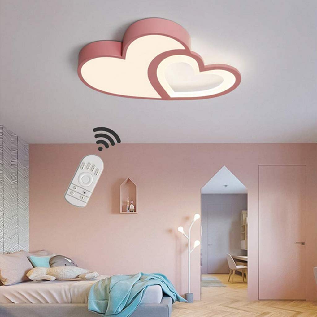 YZSJ LED Baby Lampe Modern Cartoon Deckenleuchte Kreative Kinderzimmerlampe Design Acryl Lampeschirm Deckenlampe Für Kinder Zimmer Schlafzimmer Dimmbar Mit Fernbedienung Mädchen rosa (Pink)