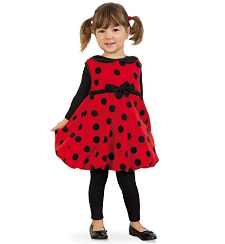 KarnevalsTeufel Kinderkostüm Marienkäfer Kleid in rot-schwarz Glückskäfer Käferchen (98)