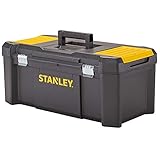 Stanley Werkzeugbox/Werkzeugkasten (26", 66,5x33,5x28cm, Beladung bis zu 12kg, Werkzeugkoffer mit Metallschließen, Organizer mit entnehmbarer Trage, robuster Koffer aus Kunststoff) STST82976-1