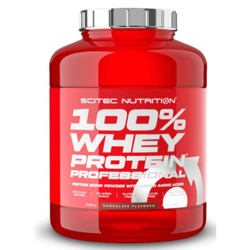 Scitec Nutrition 100% Whey Protein Professional mit extra zusätzlichen Aminosäuren und Verdauungsenzymen, glutenfrei, 2.35 kg, Schokolade