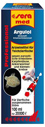 sera 07584 med Professional Argulol 100ml für 20.000 Liter - Arzneimittel für Teichzierfische gegen parasitische Krebstiere, wie Karpfenläuse, Ankerwürmer und Kiemenkrebse