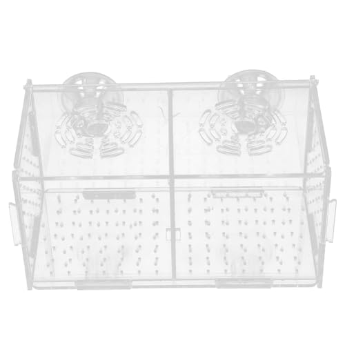 POPETPOP Fischzuchtbox-Isolationsbox Zuchtkasten Brutkasten Brutkasten Brutkasten Aquarium Fische Zuchtboxen Trennwand für kleine Babyfische Garnelen Clownfisch Guppy-Small Saugnapf, Size 4, Picture 1