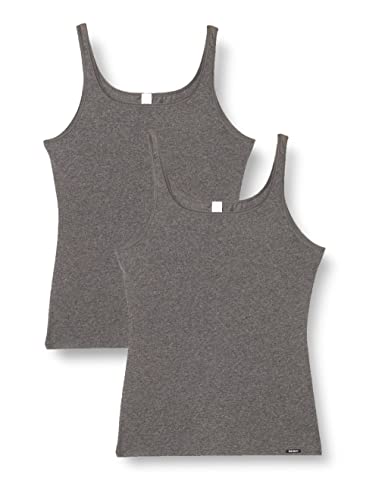 Skiny Damen Advantage Cotton Tank Top 2er Pack Unterhemd, Grau (Anthra Melange 9599), 40