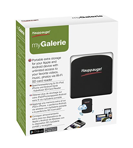 Hauppauge myGalerie - Speichererweiterung für iPad, iPhone und Android Geräte (WLAN, SD-Kartenslot, bis 128GB, Videos, Musik, Fotos und Dokumente)