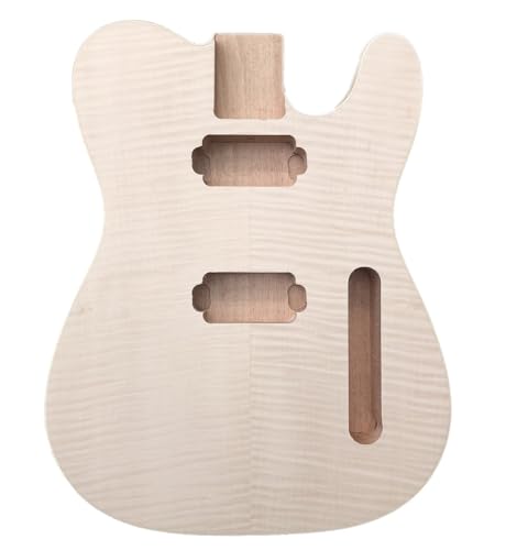 yinfente E-Gitarre Korpus Ersatz Mahagoni Ahorn Holz Gitarre Körper für Tele unlackiert 64,8 cm