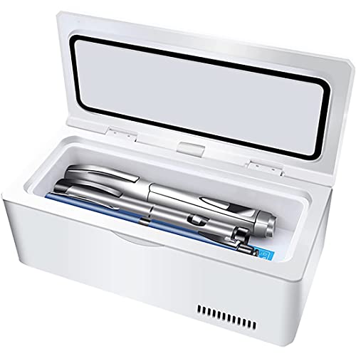 YIHEMEI Insulin-kühlschrank-Box,tragbare,intelligente,wiederaufladbares Medizin Kühlschrank,Auto Mit Zuhause Doppeltem Verwendungszweck Mini Kleiner Kühlschrank,2*Battery