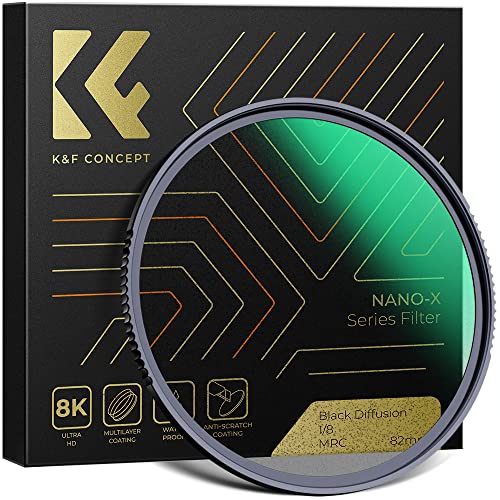 K&F Concept Nano-X Black-Mist 1/8 Filter 52mm Black Promist 1/8 Filter aus Optisches Glas mit 28-facher Nano-Beschichtung, Black Diffusion Filter 1/8 für Videoaufnahmen/Portraitfotografie