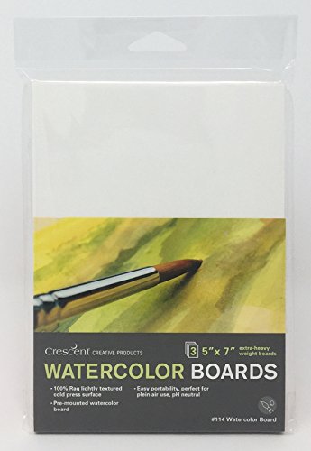 Crescent Creative Products Crescent Art & Illustration Watercolor, Board, 5" X 7", White 3 Count