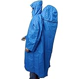 LOWLAND OUTDOOR Rucksackregenponcho, Blau, XL