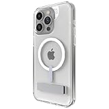 ZAGG Crystal Palace Snap iPhone 15 Pro Max Clear Phone Case w/Built-in Kickstand - Drop Protection (13ft/4m), Durable Graphene, Anti-Yellowing, and Scratch-Resistant MagSafe Phone Case