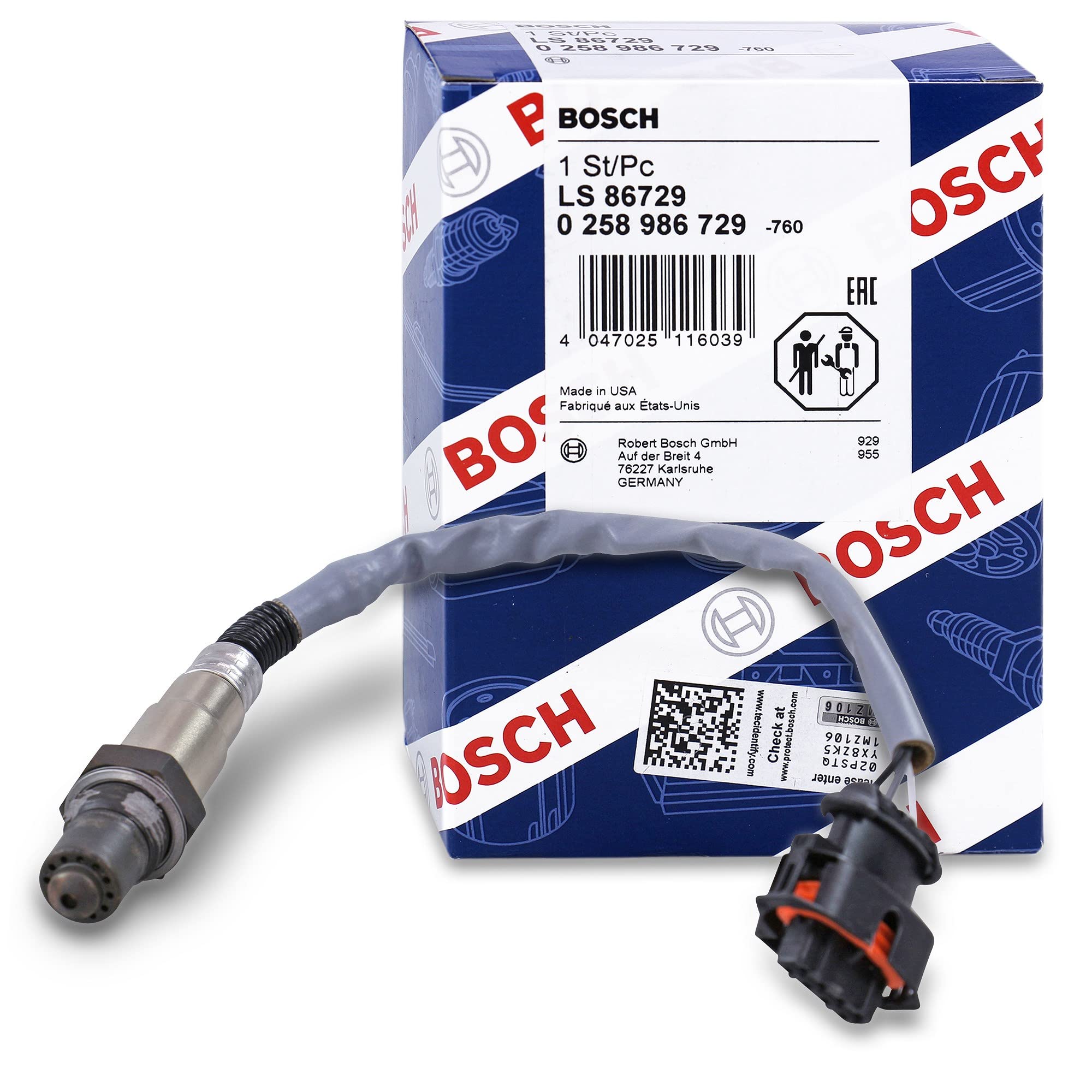 Bosch 0258986729 - Lambdasonde mit fahrzeugspezifischem Stecker