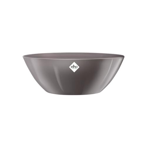 Elho Brussels Diamond Oval 46 - Blumentopf für Innen - Ø 45.4 x H 16.6 cm - Grau/Oyster Pearl