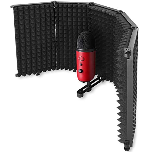 YOUSHARES Profi-Studio-Aufnahme-Mikrofon-Isolierung, Pop-Filter, hochdichter saugfähiger Schaumstoff wird verwendet, um Gesang zu filtern. Geeignet für Blue Yeti und alle Kondensatormikrofon-Aufnahmegeräte