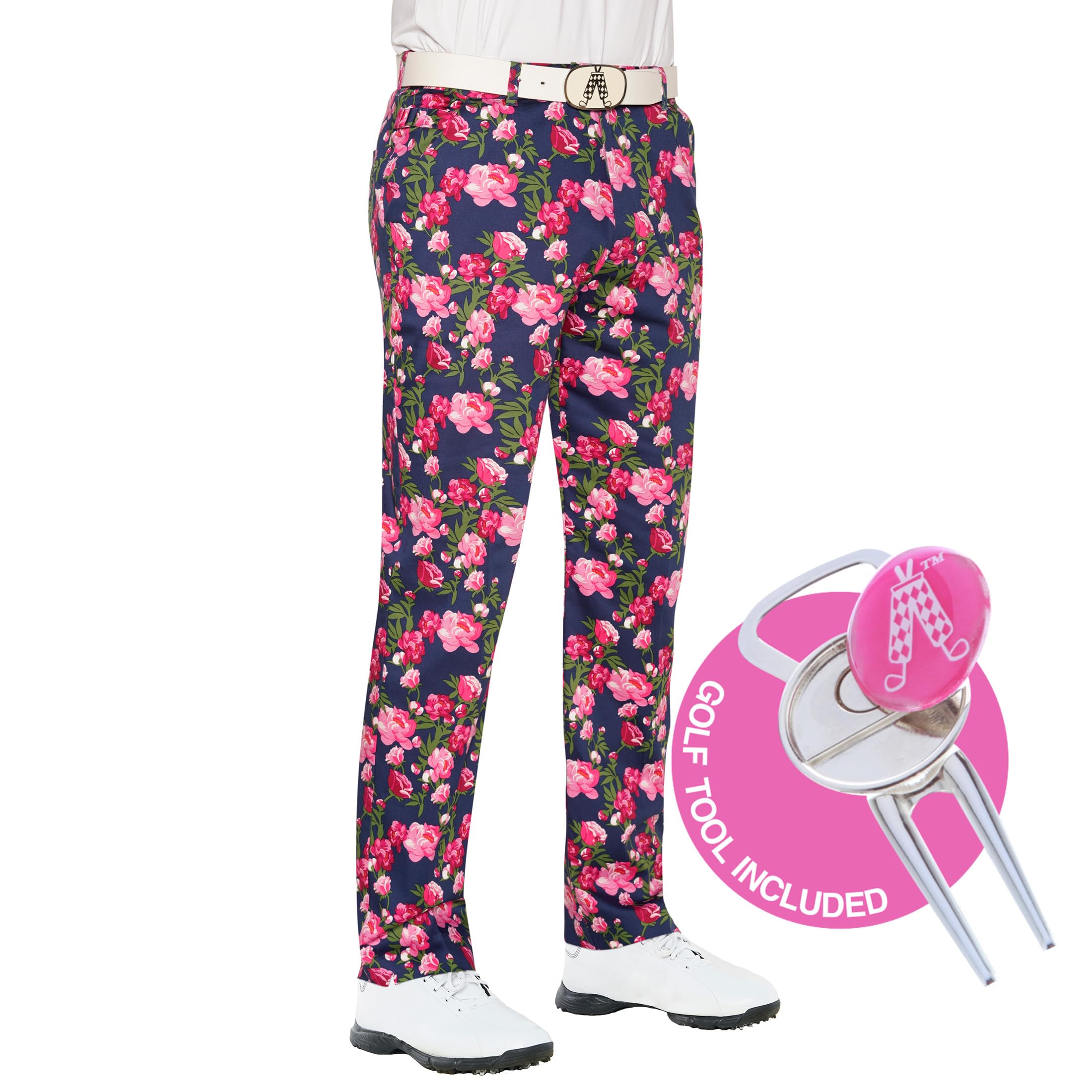 Royal & Awesome Golfhose für Männer, Gemustert, auffällige Herren Golfhose, Bloomers, Bundweite: 91 cm, beinlänge: 76 cm (36 W / 30 L)