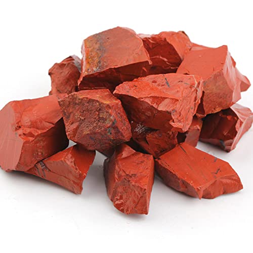 LIJUCAI 100 g Bulk Lots roher rauer Kristallquarz natürlicher Stein Amethyst Citrin Fluorit Mineralexemplar Gartendekoration, rote Jade