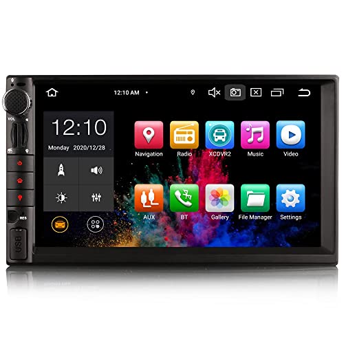 ERISIN 7" Android 10 2Din Autoradio Universal GPS-Navi Carplay Android Auto DSP Bluetooth WiFi DAB+SWC OBD2 DVB-T2 TPMS 8 Kerne 4GB RAM+64GB ROM